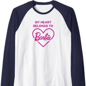 NWT Barbie Men's Ken My Heart Belongs to Barbie Raglan Baseball Shirt, Size XL